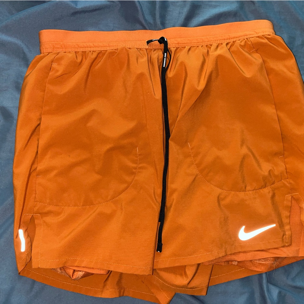 Nike Mens Flex Stride 2 in 1 Running Shorts- Orange